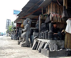 A typical Muntilan stone craft outlet