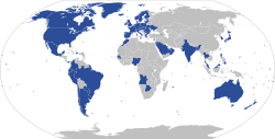 Map of the Artemis Accords present signatory states