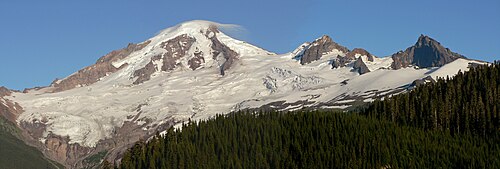 Panorama from the northwest of Mount Baker and the Black Buttes