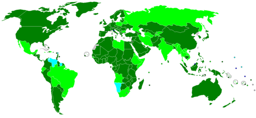 World Bank Group: Member states of all five WBG organizations Member states of four WBG organizations Member states of three WBG organizations Member states of two WBG organizations Member states only of the IBRD