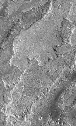 THEMIS image of lava flows with lobate edges (from Arsia Mons volcano)