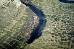 Polygonal soil patterns, typical of the Arctic Tundra