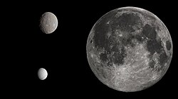 Enceladus compared to 1 Ceres and the Moon