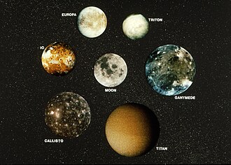 Planetary-mass moons larger than Pluto, the largest Solar dwarf planet