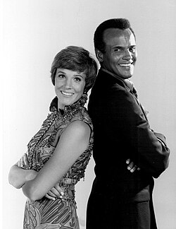 Andrews with Harry Belafonte in 1969