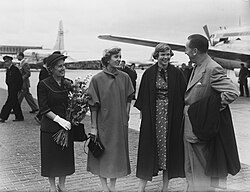 Disney with his family at Schiphol Airport, 1951