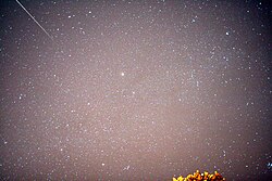 A Geminid meteor in 2007, seen from San Francisco