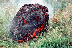 Lava bomb, ejected from the Kīlauea Volcano, Hawaii in 1983