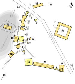 Plan of the Agora at the end of the Classical Period (c. 300 BC); the Stoa Poikile is number 11.