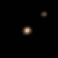 Pluto and Charon seen orbiting each other by New Horizons
