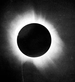 Eddington's original photograph of the 1919 eclipse, which provided evidence for Einstein's theory of general relativity.