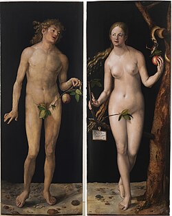 Adam and Eve by Albrecht Dürer (1507), showcasing the apple as a symbol of sin