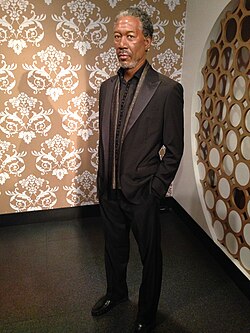 Waxwork of Freeman at Madame Tussauds in London