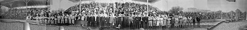 This photograph was taken in Trinidad, Colorado on Labor Day, September 2, 1907, prior to the final game of a three-game series between the Denver All Stars baseball team and the Trinidad baseball team.