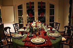 Christmas dinner setting