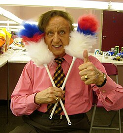 Dodd with his "tickling sticks" in 2007