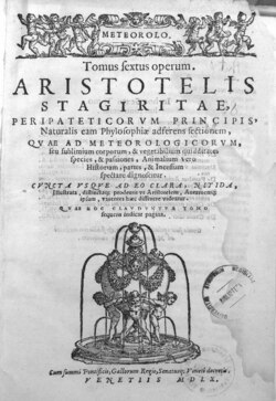 Meteorologica, print of Latin translation in 1560