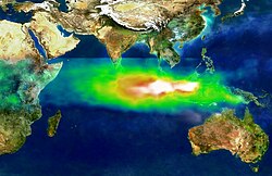 Smoke and pollution from fires in Borneo, 1997.