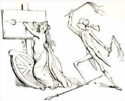 Caricature of Britannia being flogged (c. 1770)