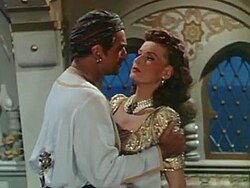 Douglas Fairbanks Jr. and O'Hara in the trailer for Sinbad the Sailor (1947)