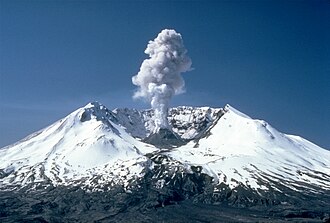 The volcano Mount St. Helens in Washington, United States
