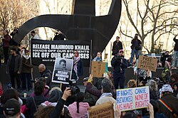 Protest against the detention of Mahmoud Khalil, New York City on March 10, 2025