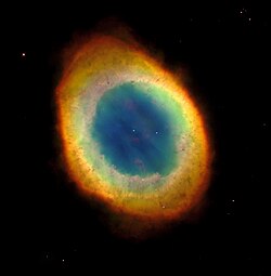 The Ring Nebula, a planetary nebula similar to what the Sun will become