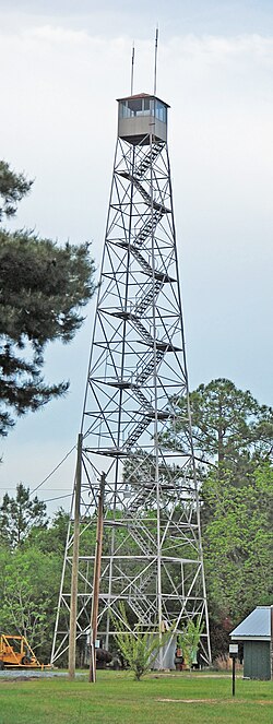 Fire lookout tower in south Georgia, United States