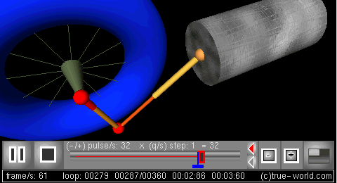 3D procedural animation of the crank-connecting rod system modeled in 2
