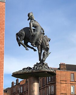 Buffalo Bill statue commemorating his 1891–92 Wild West Show at Dennistoun, Glasgow.[45]