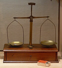 Scales used by Mother Marianne Cope and the Sisters to measure medicine, Kalaupapa, Hawaii, in the late 1880s