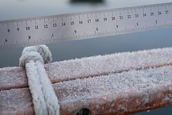 Air Hoar with ruler for scale