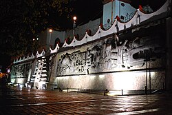 Mural by Teodoro Cano García depicting history of Papantla in the town square