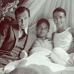 Beaton with friends Peter Watson and Oliver Messel, c. 1930s