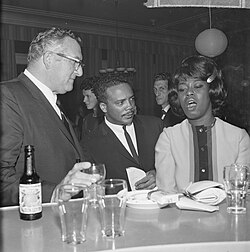Jones and Sarah Vaughan at the Kurhaus of Scheveningen for the Grand Gala du Disque Populaire in the Netherlands, 1963