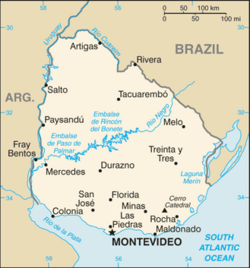 An enlargeable basic map of Uruguay