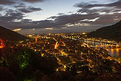 Heidelberg on the Neckar at night