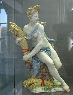 Ceres with cereals, a late 18th century work by Dominik Auliczek of the Nymphenburg Porcelain Manufactory