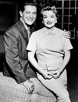 With Rosemary DeCamp in 1959 for The Bob Cummings Show