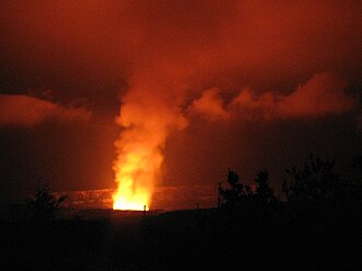According to legend, Pele lives in Halemaʻumaʻu of Kīlauea in Hawaiʻi Volcanoes National Park.