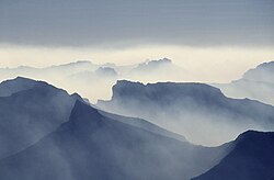 Heavy smoke shrouds the nearby Absaroka Range