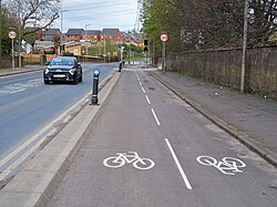 Pavements and cycle lanes form part of the road.
