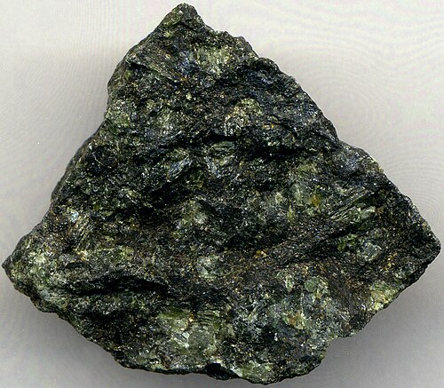 Pyroxenite, a type of ultramafic rock dominated by pyroxene minerals