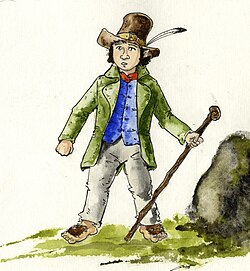 Fan art depicting a hobbit