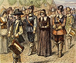 Quaker Mary Dyer led to execution on Boston Common, 1 June 1660.