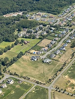 Houses near farmland