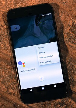 Google Assistant running on a Pixel XL smartphone
