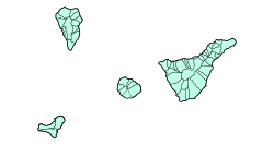 Map of the municipalities of the province of Santa Cruz de Tenerife