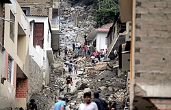 Landslide in Peru after flash flooding in 2013.