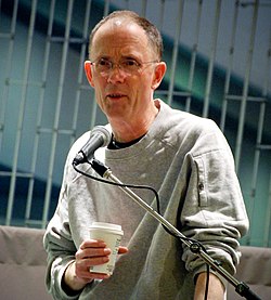 Gibson at a 2007 reading of Spook Country in Victoria, British Columbia. Since "The Winter Market" (1985), commissioned by Vancouver Magazine with the stipulation that it be set in the city, Gibson actively avoided using his adopted home as a setting until Spook Country.[23]